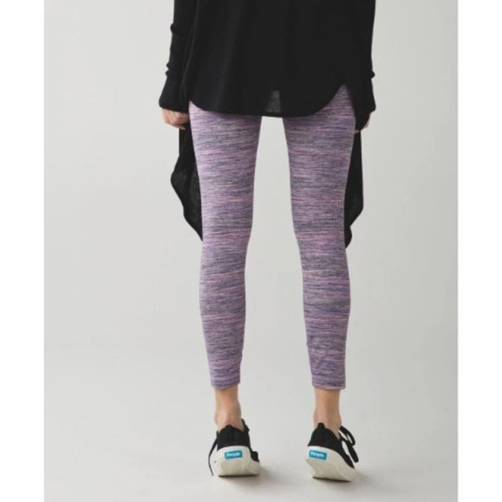 Lululemon High Times Pant Crop Leggings Size 8 Violet Space Dye Camo - Picture 2 of 10